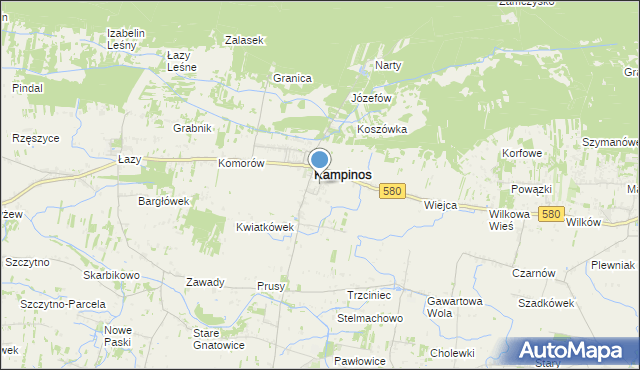 mapa Kampinos A, Kampinos A na mapie Targeo